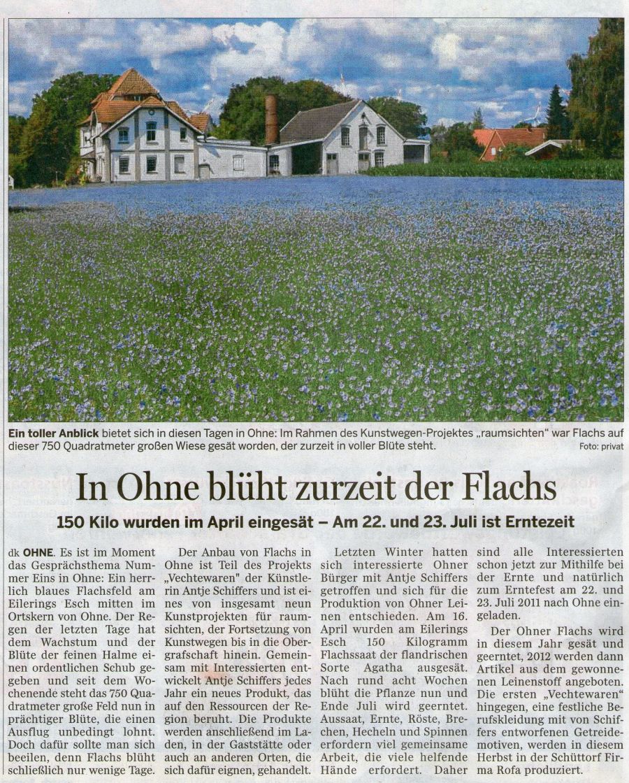 In Ohne blüht zur Zeit der Flachs